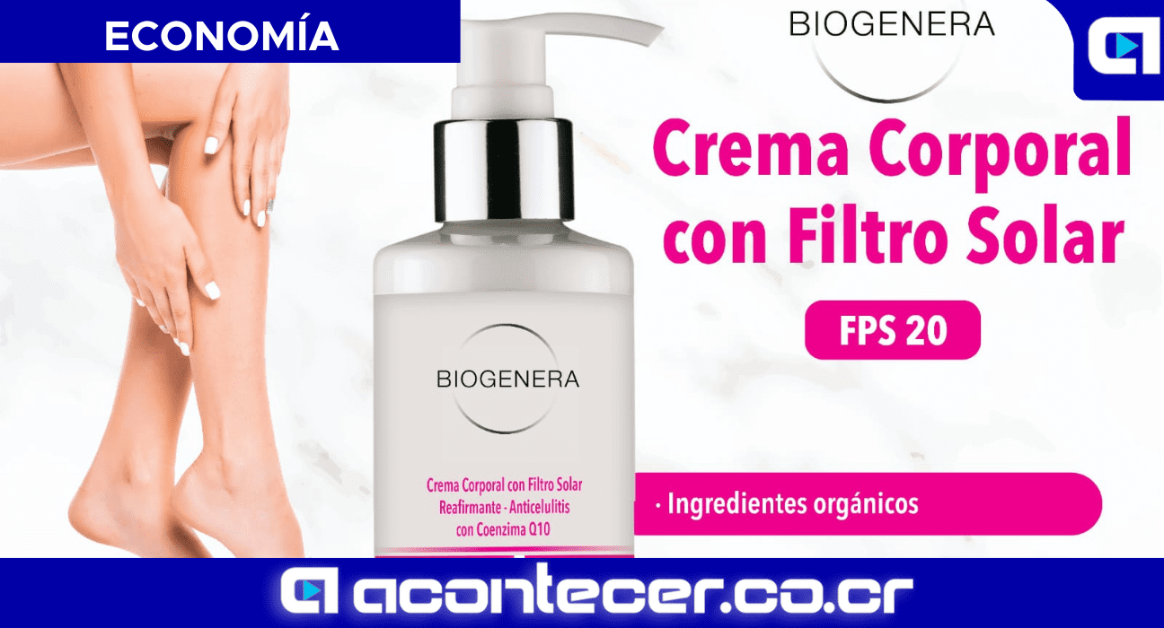 Esta crema con filtro solar, es perteneciente a la marca Biogenera - Costa Rica
