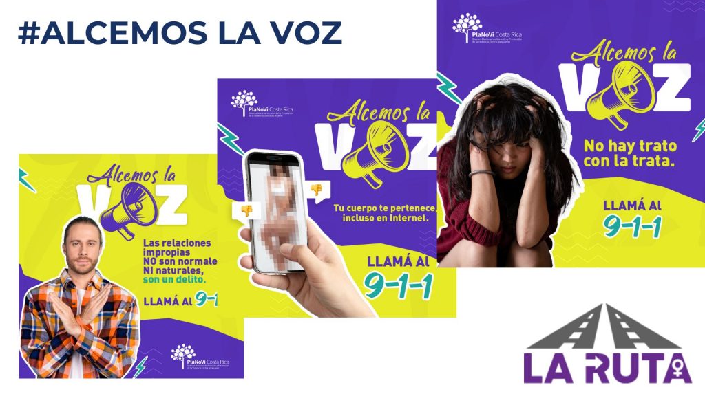 Dí­a Internacional de la Eliminación de la Violencia contra las Mujeres
Violencia de género
Derechos de las mujeres
Puntos Violeta
Espacios Seguros
Ruta de Género
Feminicidio
Acoso sexual
INAMU (Instituto Nacional de las Mujeres)
Protocolo de violencia