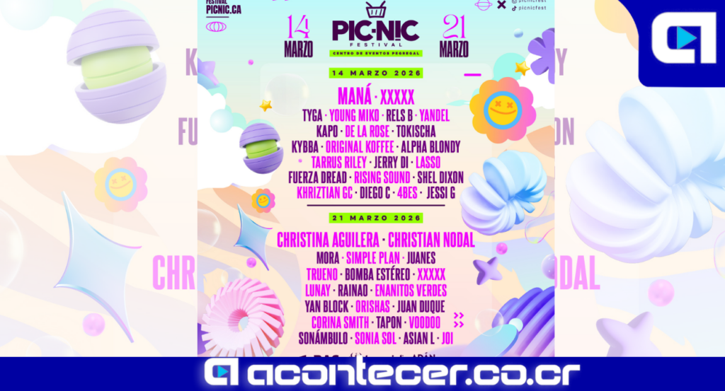 Cartel del Picnic Festival 2026 mostrando artistas programados por fechas con información de venta de entradas individuales