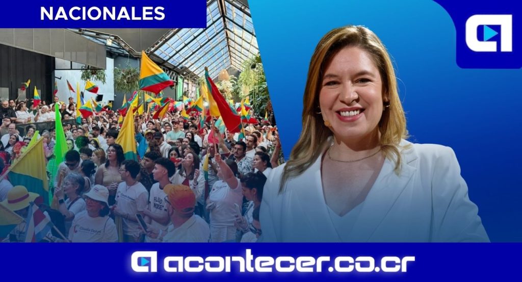 Personas gritan "fuera Chaves" en cierre de campaíƒÂ±a de Claudia Dobles