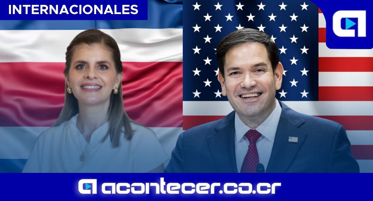 Laura Fernández conversando con Marco Rubio