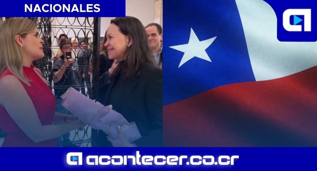 Laura Fernández y María Corina Machado durante encuentro en Chile