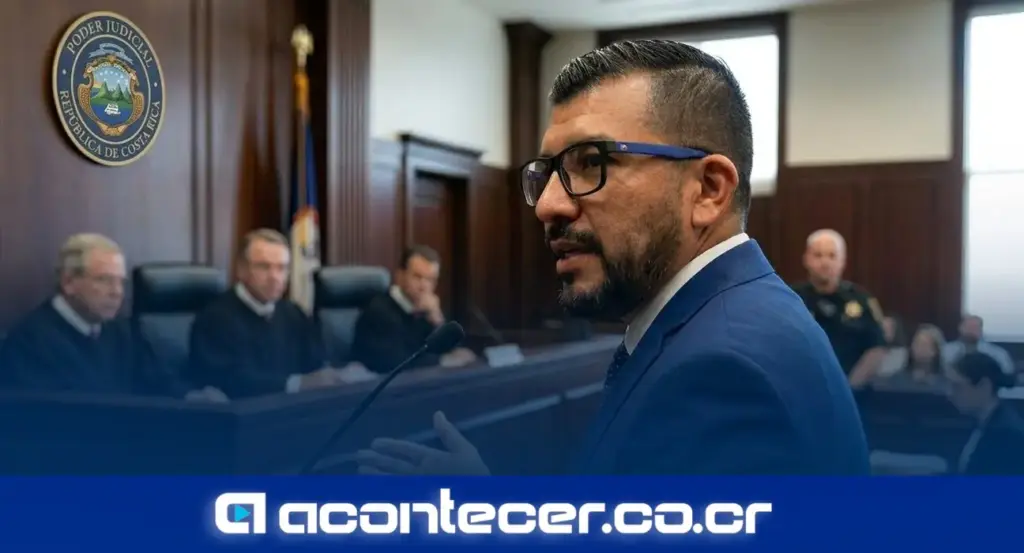 Juez penal en sala de audiencias en Costa Rica durante juicio por crimen organizado | penas mínimas crimen organizado, jueces penales Costa Rica, individualización de la pena