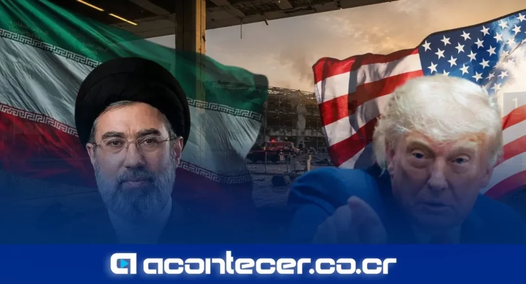Donald Trump durante declaraciones sobre posible reunión con el líder supremo de Irán Mojtaba Jamenei, junio 2026