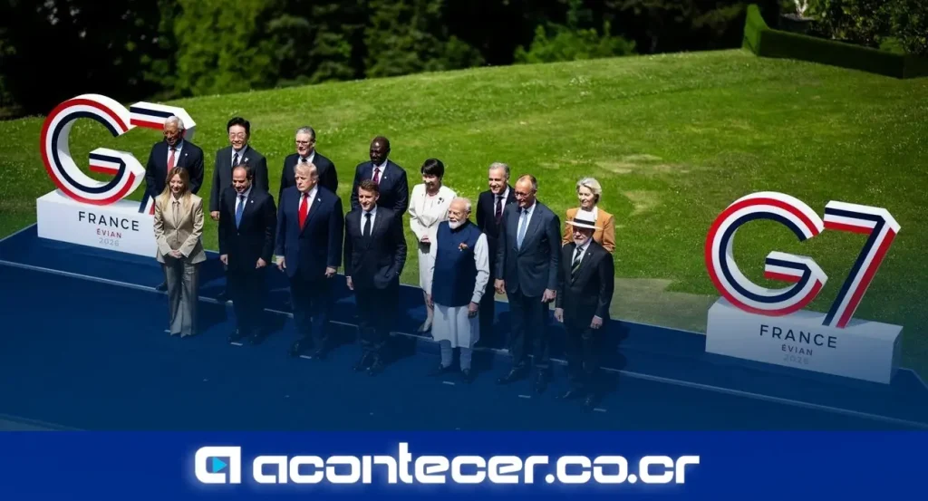 Líderes del G7 reunidos en la cumbre de Évian-les-Bains, Francia, para discutir nuevas sanciones contra Rusia y apoyo militar a Ucrania