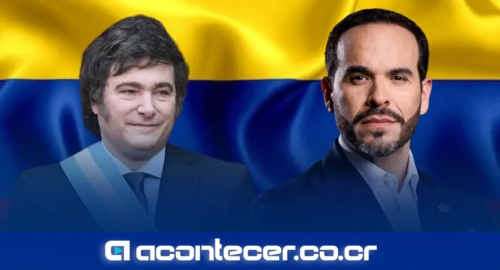 Javier Milei, presidente de Argentina, durante una llamada telefónica con el candidato presidencial colombiano Abelardo de la Espriella