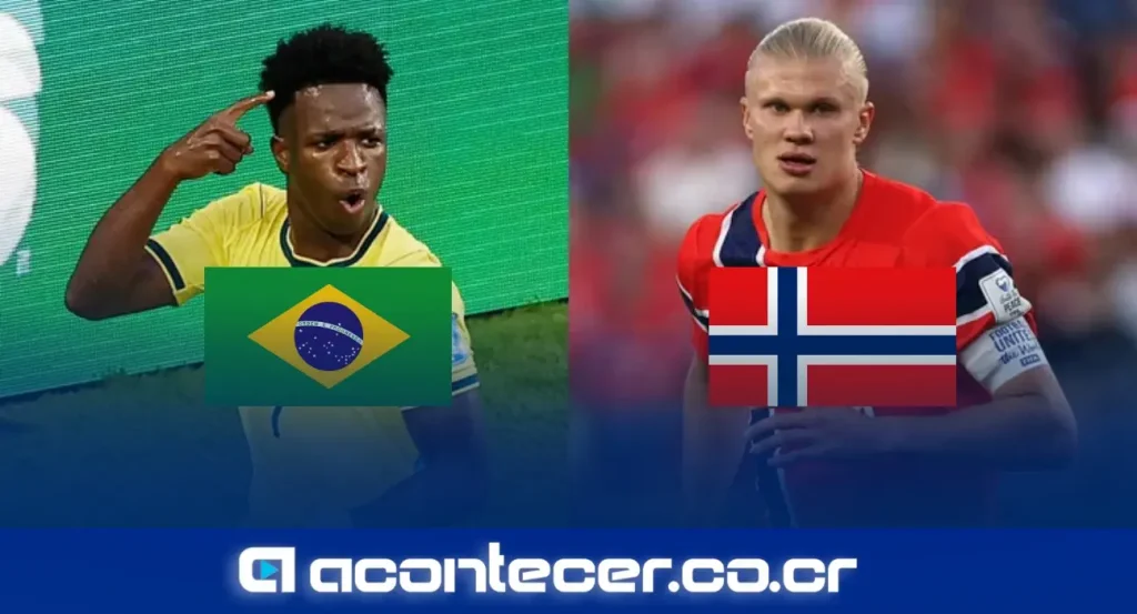 Erling Haaland celebra un gol con la camiseta de Noruega en el partido contra Brasil por los octavos de final del Mundial 2026