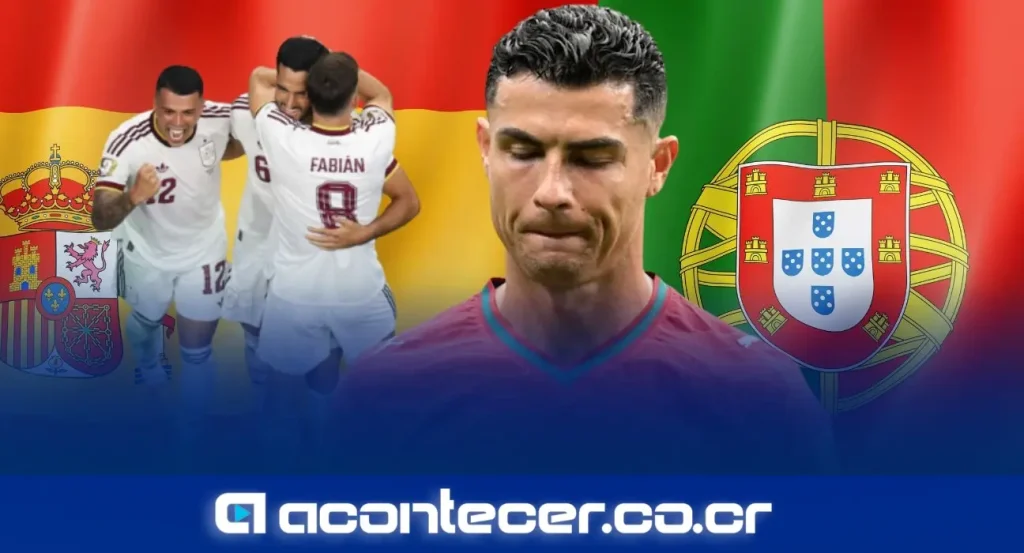Cristiano Ronaldo en la cancha tras la eliminación de Portugal ante España en el Mundial