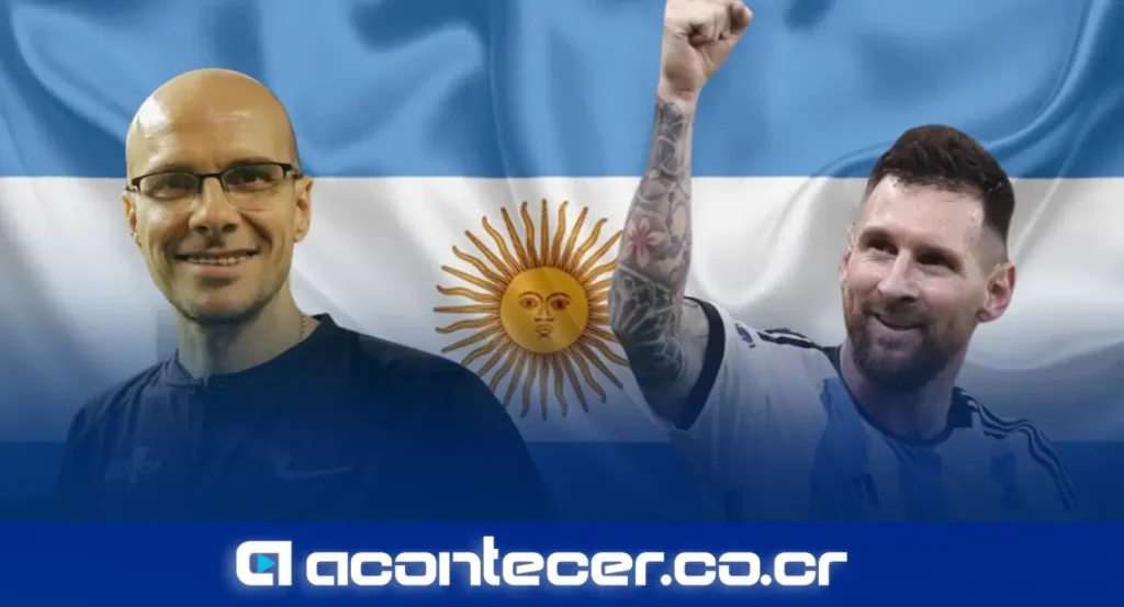 Selección argentina de fútbol celebrando un gol en el Mundial 2026 con Lionel Messi al frente