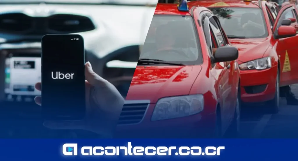 Logo de Uber sobre fondo blanco con texto de la empresa de transporte