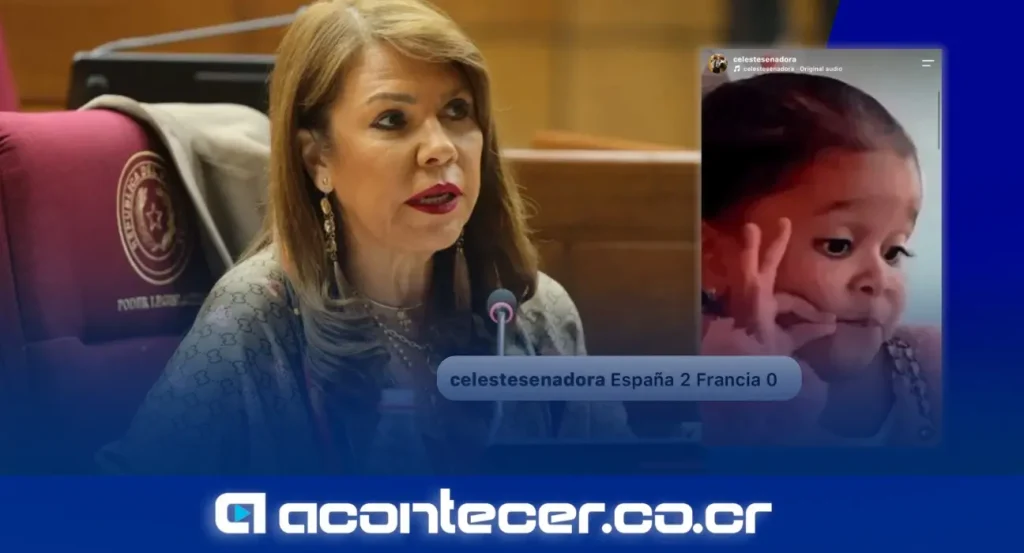 Celeste Amarilla, senadora paraguaya, en una sesión del Congreso de Paraguay