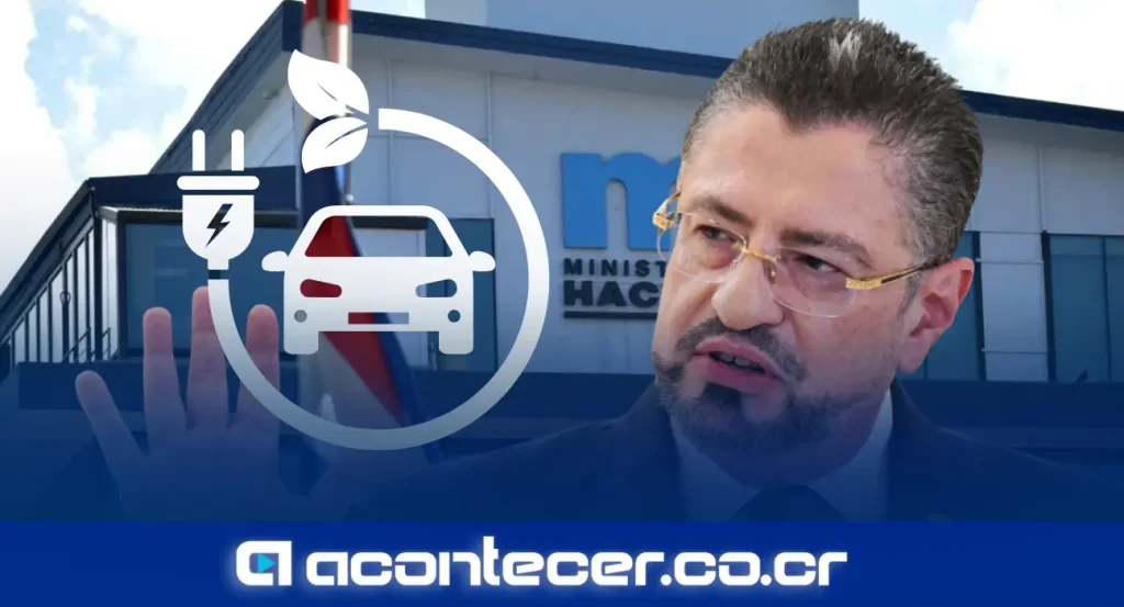 Rodrigo Chaves Robles, ministro de la Presidencia y Hacienda, durante anuncio de aumento al impuesto de vehículos eléctricos