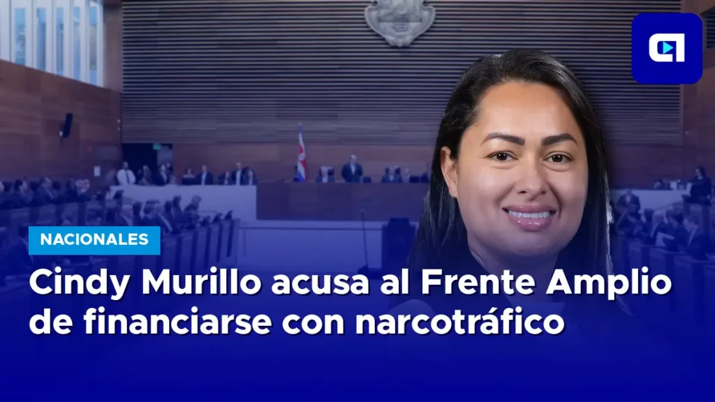 Diputada Cindy Murillo Artavia durante su intervención en el plenario de la Asamblea Legislativa donde acusó al Frente Amplio de financiamiento irregular