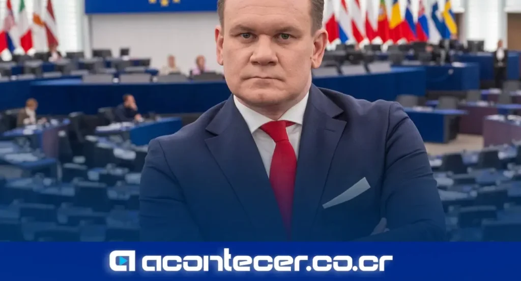 Dominik Tarczyński, eurodiputado polaco, publicó fotografías de dos mujeres brasileñas frente al consulado de Brasil en Varsovia con símbolos del PT, caso que p