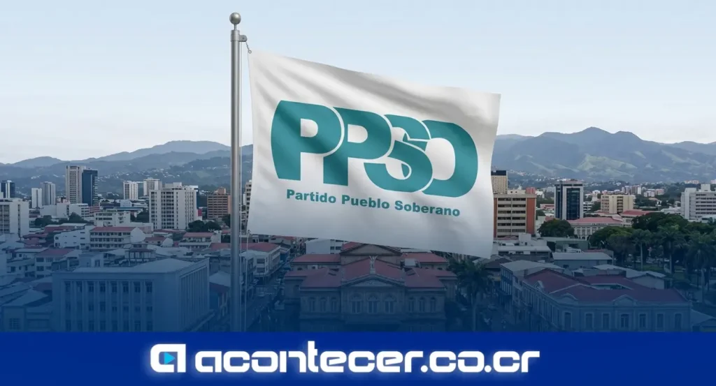 Juan Manuel Quesada Espinoza y Nogui Acosta Jaén, jefes de fracción del Partido Pueblo Soberano, durante una conferencia de prensa sobre la ley de armonización