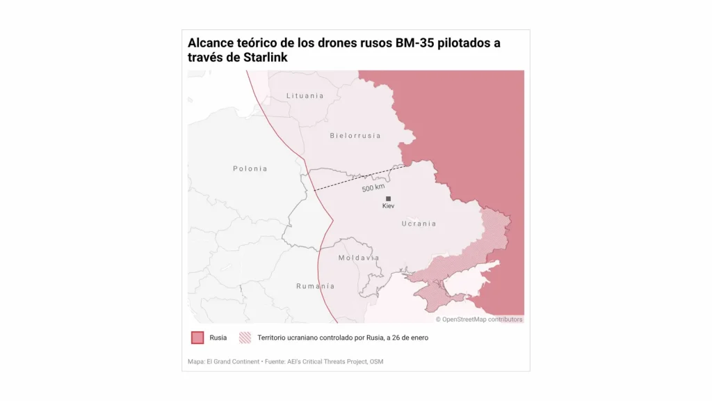 Dron interceptor ruso de la brigada Varyag impacta contra globo ucraniano equipado con módulo Starlink a más de 10.000 metros de altitud (Foto: legrandcontinent.eu)