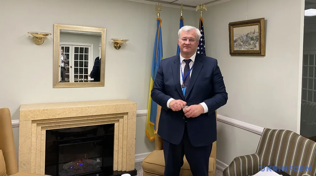 Andrii Sybiha, ministro de Relaciones Exteriores de Ucrania, durante declaraciones a periodistas en Kiev sobre las propuestas de cese al fuego energético y en el Mar Negro (Foto: ukrinform.es)